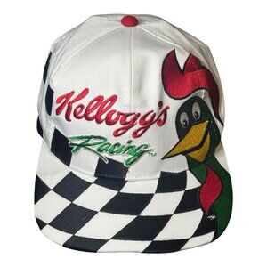 Vtg Kellogg's Racing NASCAR 1990 Terry Labonte Snapback Hat White Black Chase Au